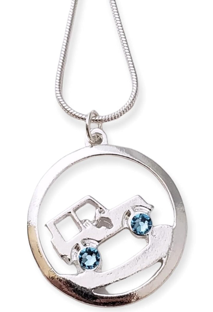 Crystal Jeep Charm/Pendant with Necklace
