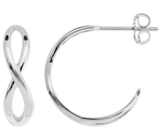 Sterling Silver Infinity Hoop Earrings