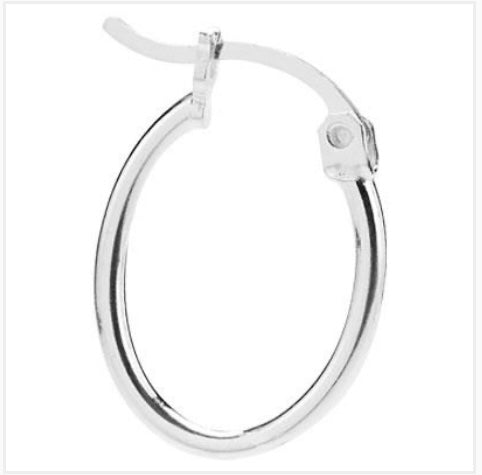 Sterling Silver Oval
Hollow Hoop