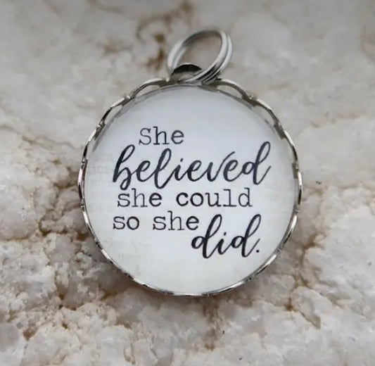 She Believed She Could Art Pendant