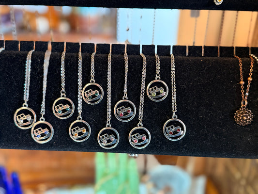 Crystal Jeep Charm/Pendant with Necklace