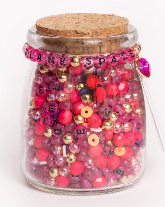 Blank Space Hot Pink Round Letter Diy Bead Jar