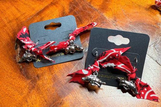 Razorback Bandana Earrings