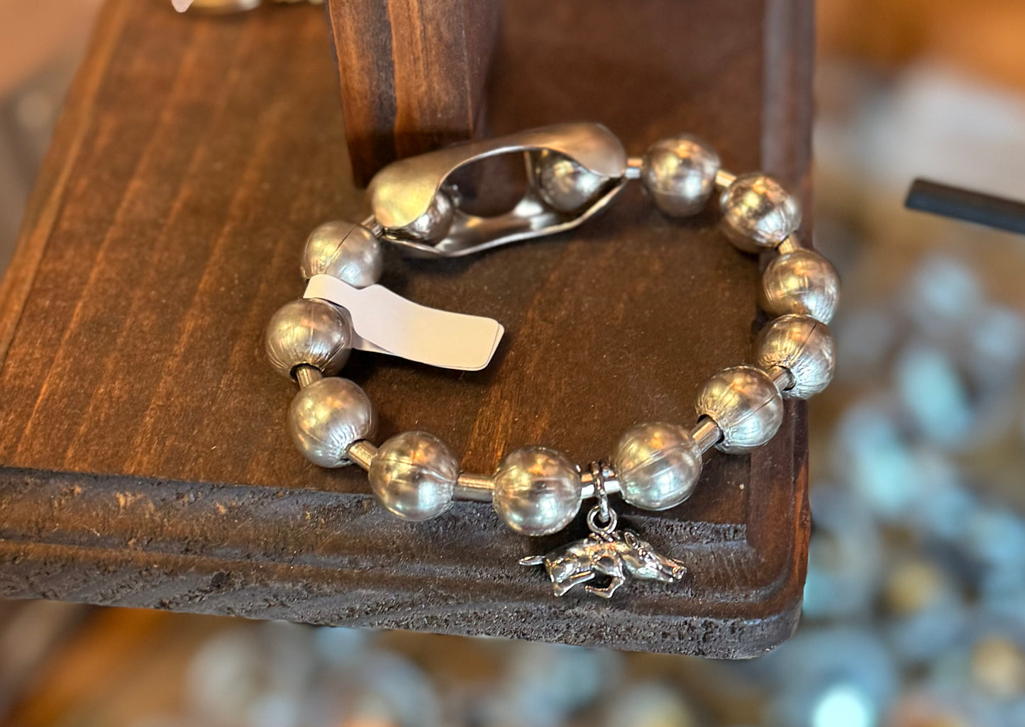 Large Ball Chain Bracelet with Razorback Charm – Stainless Steel
